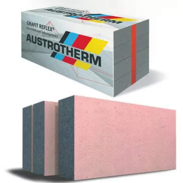   Austrotherm GRAFIT REFLEX - EPS 80 Grafitos szigetelés hővédő bevonattal homlokzatra -- 6 cm - 30 cm