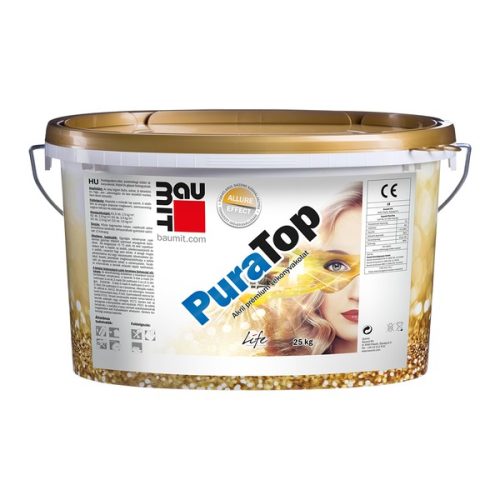 Baumit PuraTop Intenzív - extra sötét - Dörzsölt 2mm prémium akril vékonyvakolat -- 25kg/vödör