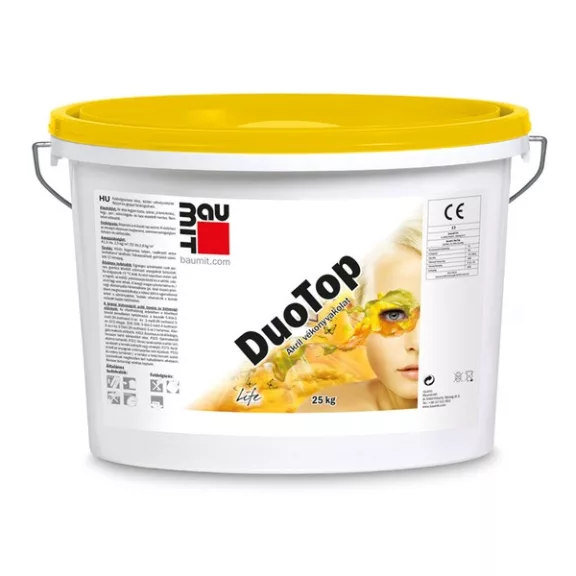 Baumit DuoTop FEHÉR műgyanta kötőanyagú Kapart 1,5mm homlokzati vakolat - 25kg/vödör Baumit DuoTop FEHÉR műgyanta kötőanyagú Kapart 1,5mm homlokzati vakolat - 25kg/vödör