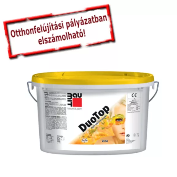 Baumit DuoTop FEHÉR műgyanta kötőanyagú Kapart 1,5mm homlokzati vakolat - 25kg/vödör Baumit DuoTop FEHÉR műgyanta kötőanyagú Kapart 1,5mm homlokzati vakolat - 25kg/vödör
