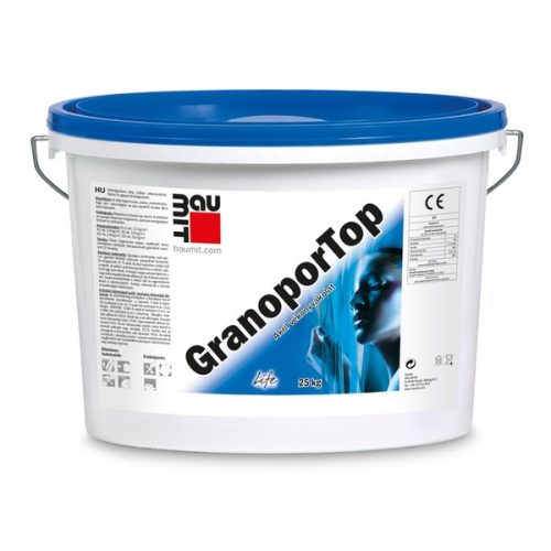 Baumit GranoporTop FEHÉR műgyanta kötőanyagú Dörzsölt 2  mm homlokzati vakolat - 25kg/vödör