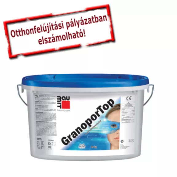 Baumit GranoporTop műgyanta kötőanyagú homlokzati vakolat - 25kg/vödör Baumit GranoporTop műgyanta kötőanyagú homlokzati vakolat - 25kg/vödör