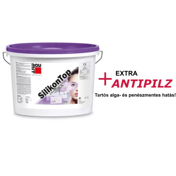 Baumit SilikonTop FEHÉR páraáteresztő Kapart 1,5mm homlokzati vakolat - 25kg/vödör Baumit SilikonTop FEHÉR páraáteresztő Kapart 1,5mm homlokzati vakolat - 25kg/vödör