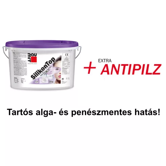 Baumit SilikonTop FEHÉR páraáteresztő Kapart 1,5mm homlokzati vakolat - 25kg/vödör Baumit SilikonTop FEHÉR páraáteresztő Kapart 1,5mm homlokzati vakolat - 25kg/vödör