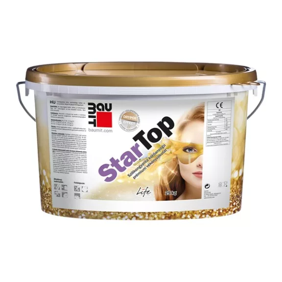 Baumit StarTop prémium páraáteresztő és víztaszító homlokzati vakolat -- 25kg/vödör Baumit StarTop prémium páraáteresztő és víztaszító homlokzati vakolat -- 25kg/vödör