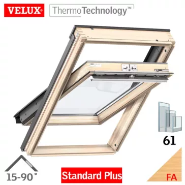 Velux GLL billenő felső kilincses tetőtéri ablak fa 