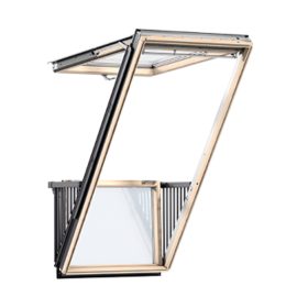 Velux GDL CABRIO színtelen lakkozott fenyő tetőerkély 